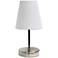 Creekwood Home Nauru 10 1/2" High Nickel White Shade Table Lamp