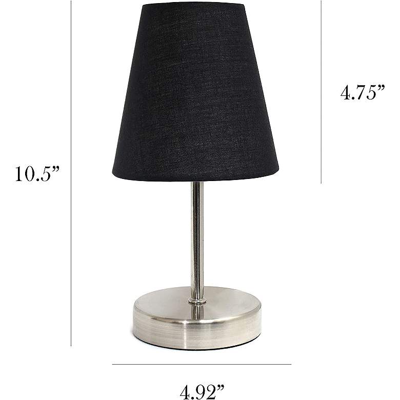 Image 6 Creekwood Home Nauru 10 1/2 inchH Nickel Black Shade Table Lamp more views