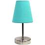 Creekwood Home Nauru 10 1/2"H Nickel Blue Shade Table Lamp