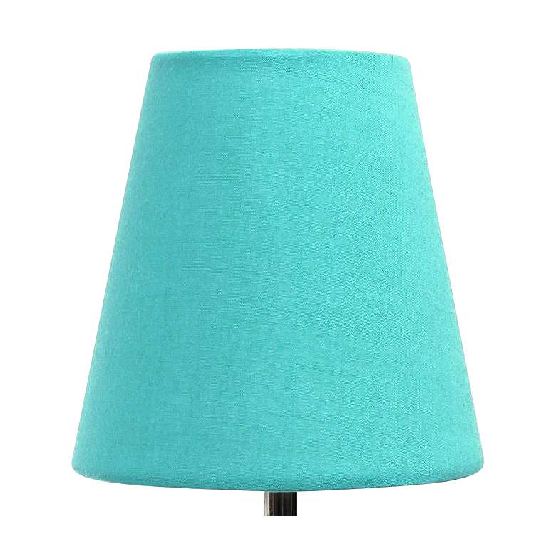 Image 3 Creekwood Home Nauru 10 1/2"H Nickel Blue Shade Table Lamp more views