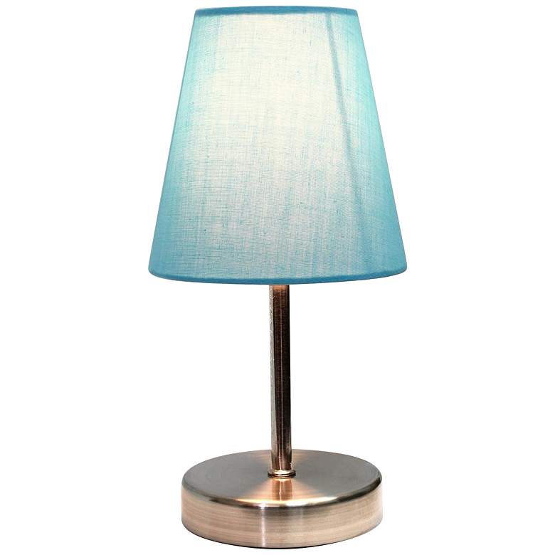 Image 7 Creekwood Home Nauru 10 1/2 inchH Nickel Blue Shade Table Lamp more views