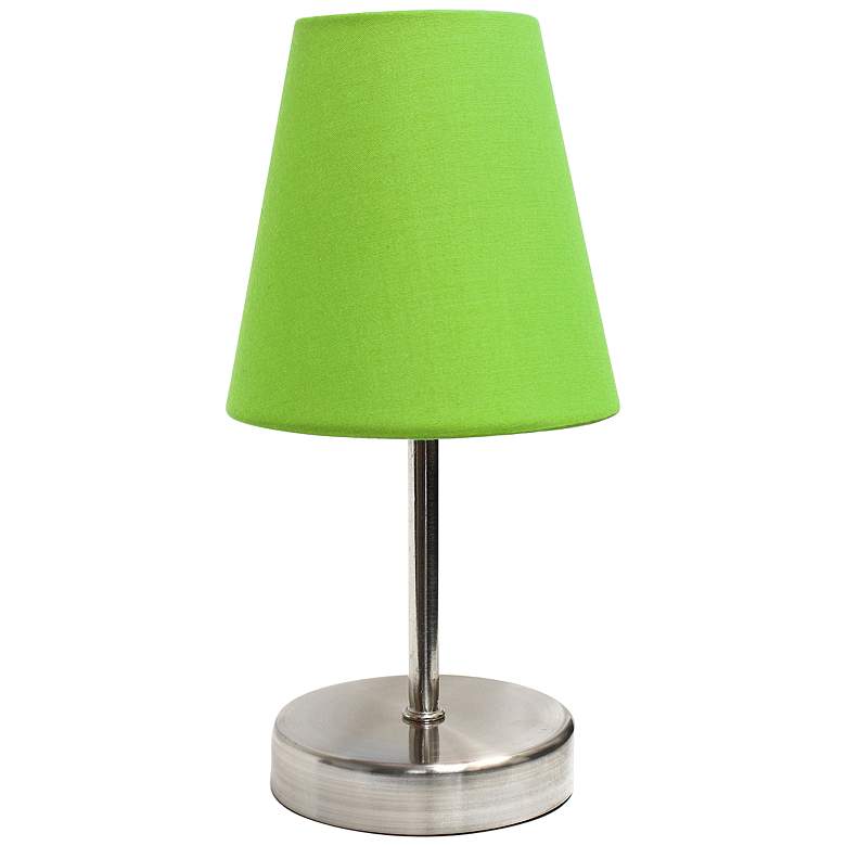 Image 1 Creekwood Home Nauru 10 1/2"H Nickel Green Shade Table Lamp