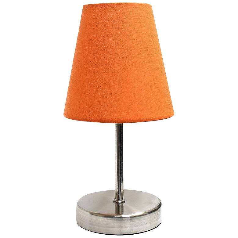 Image 1 Creekwood Home Nauru 10 1/2"H Nickel Orange Shade Table Lamp