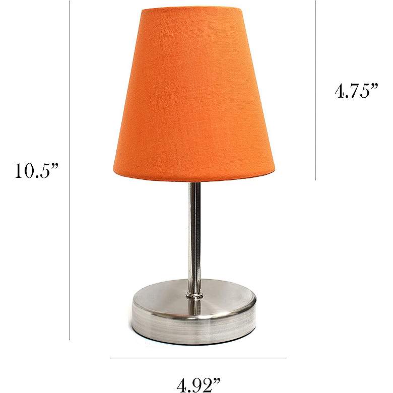 Image 6 Creekwood Home Nauru 10 1/2 inchH Nickel Orange Shade Table Lamp more views