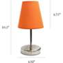 Creekwood Home Nauru 10 1/2"H Nickel Orange Shade Table Lamp