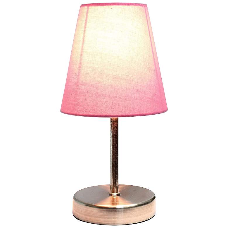 Image 5 Creekwood Home Nauru 10 1/2"H Nickel Pink Shade Table Lamp more views