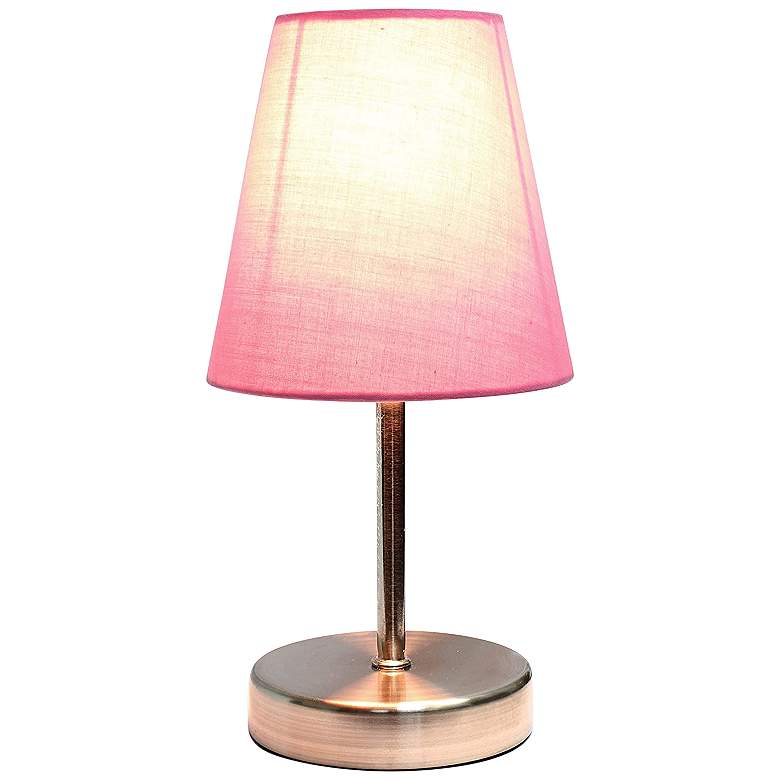 Image 5 Creekwood Home Nauru 10 1/2 inchH Nickel Pink Shade Table Lamp more views