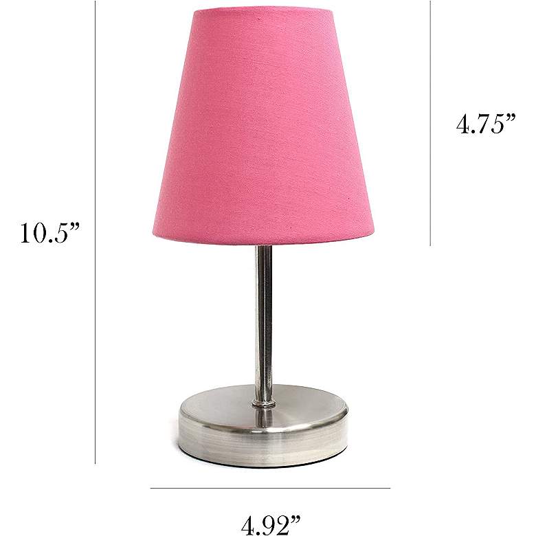 Image 6 Creekwood Home Nauru 10 1/2 inchH Nickel Pink Shade Table Lamp more views