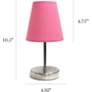 Creekwood Home Nauru 10 1/2"H Nickel Pink Shade Table Lamp