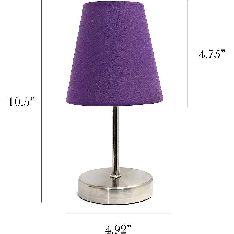 Image 5 Creekwood Home Nauru 10 1/2 inchH Nickel Purple Shade Table Lamp more views