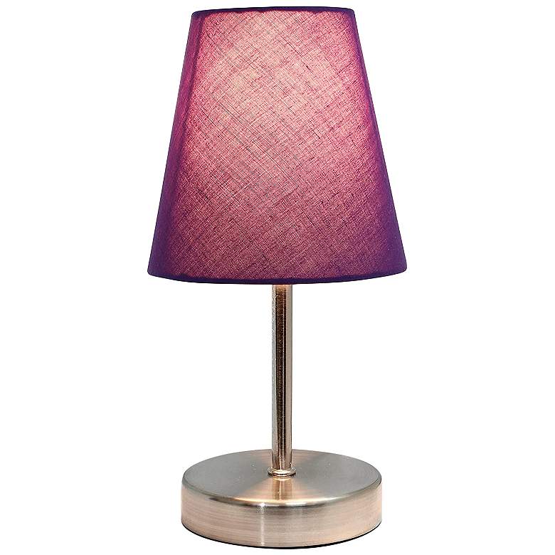 Image 6 Creekwood Home Nauru 10 1/2 inchH Nickel Purple Shade Table Lamp more views