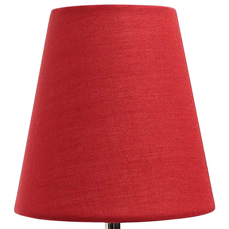 Image 2 Creekwood Home Nauru 10 1/2"H Nickel Red Shade Table Lamp more views