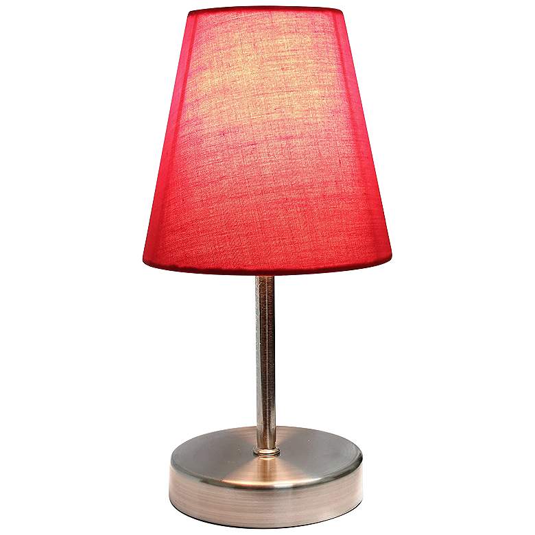 Image 4 Creekwood Home Nauru 10 1/2 inchH Nickel Red Shade Table Lamp more views