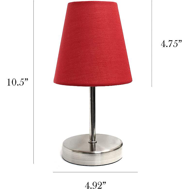 Image 5 Creekwood Home Nauru 10 1/2"H Nickel Red Shade Table Lamp more views