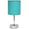 Creekwood Home Nauru 11.81" Petite Metal Stick Table Lamp in Chrome, B