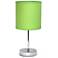 Creekwood Home Nauru 11.81" Petite Metal Stick Table Lamp in Chrome, G