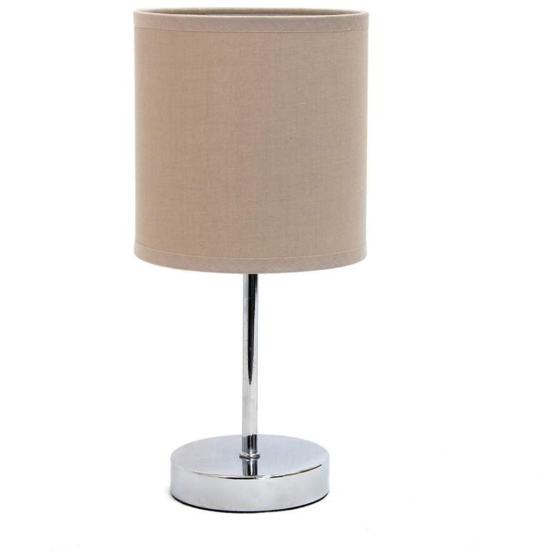 Image 1 Creekwood Home Nauru 11.81" Petite Metal Stick Table Lamp in Chrome, G