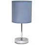 Creekwood Home Nauru 11.81" Petite Metal Stick Table Lamp in Chrome, P