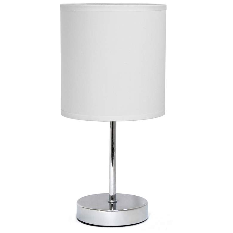 Image 1 Creekwood Home Nauru 11.81" Petite Metal Stick Table Lamp in Chrome, W