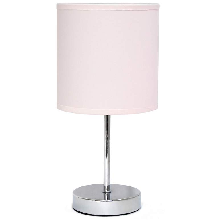 Image 1 Creekwood Home Nauru 11.81" Petite Metal Table Lamp in Chrome, Blush P