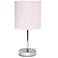 Creekwood Home Nauru 11.81" Petite Metal Table Lamp in Chrome, Blush P