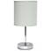 Creekwood Home Nauru 11.81" Petite Metal Table Lamp in Chrome, Slate G