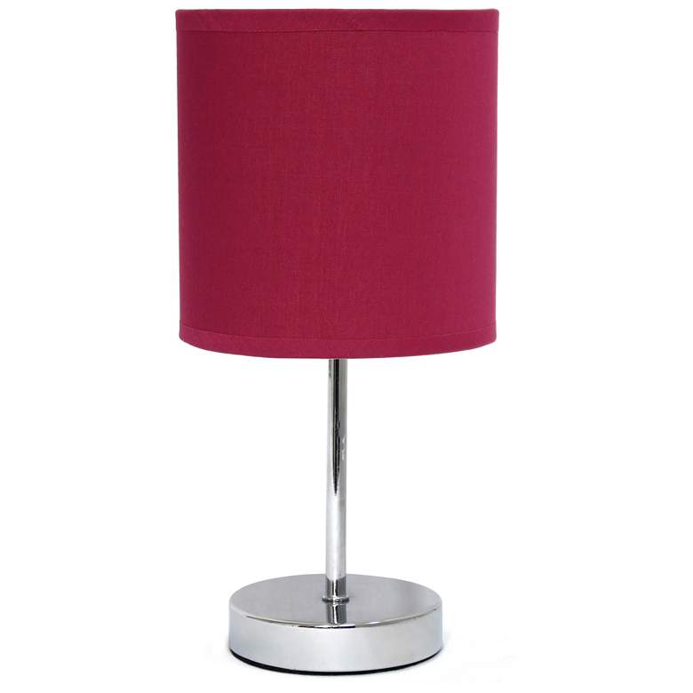Image 1 Creekwood Home Nauru 11 3/4" Chrome and Red Accent Stick Table Lamp