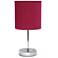 Creekwood Home Nauru 11 3/4" Chrome and Red Accent Stick Table Lamp