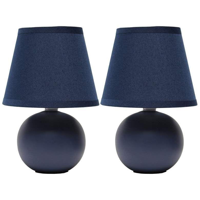 Image 1 Creekwood Home Nauru 8.66" Ceramic Orb Base Table Lamp Two Pack Set, B