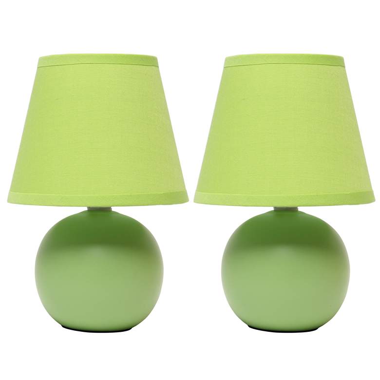 Image 1 Creekwood Home Nauru 8.66" Ceramic Orb Base Table Lamp Two Pack Set, G
