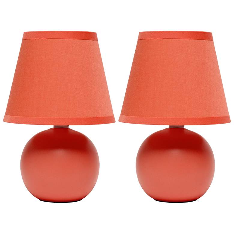 Image 1 Creekwood Home Nauru 8.66" Ceramic Orb Base Table Lamp Two Pack Set, O