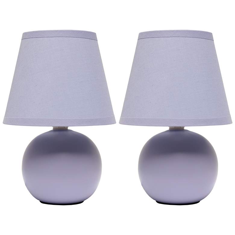 Image 1 Creekwood Home Nauru 8.66" Ceramic Orb Base Table Lamp Two Pack Set, P