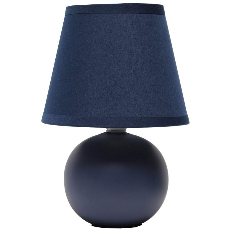Image 1 Creekwood Home Nauru 8.66" Petite Ceramic Orb Base Table Lamp, Blue