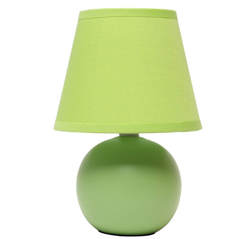 Image 1 Creekwood Home Nauru 8.66" Petite Ceramic Orb Base Table Lamp, Green