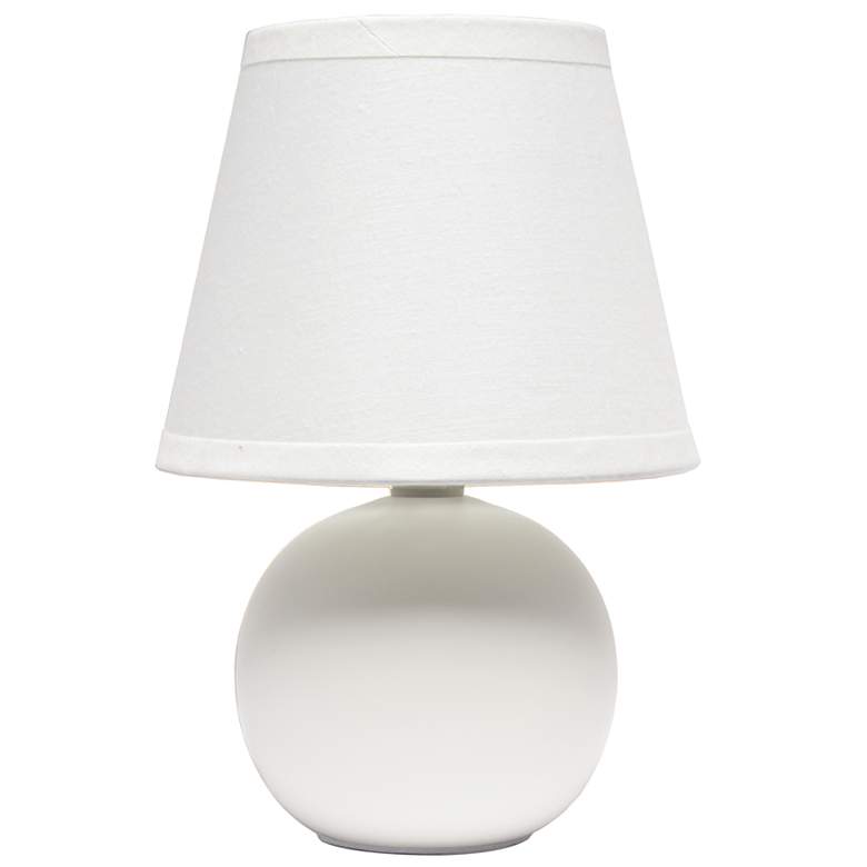 Image 1 Creekwood Home Nauru 8.66" Petite Ceramic Orb Base Table Lamp, Off Whi