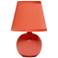 Creekwood Home Nauru 8.66" Petite Ceramic Orb Base Table Lamp, Orange