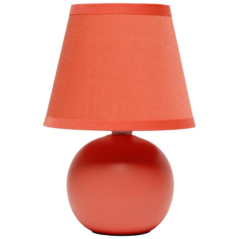 Image 1 Creekwood Home Nauru 8.66" Petite Ceramic Orb Base Table Lamp, Orange