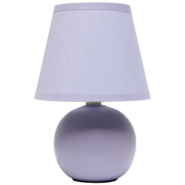 Image 1 Creekwood Home Nauru 8.66 inch Petite Ceramic Orb Base Table Lamp, Purple