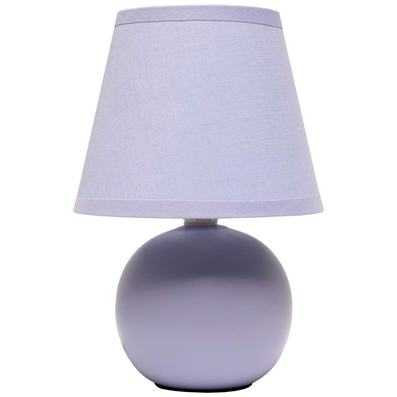 Image 1 Creekwood Home Nauru 8.66" Petite Ceramic Orb Base Table Lamp, Purple