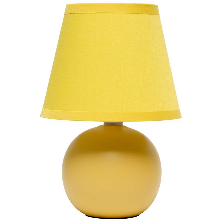 Image 1 Creekwood Home Nauru 8.66 inch Petite Ceramic Orb Base Table Lamp, Yellow