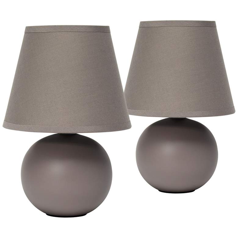 Image 1 Creekwood Home Nauru 8 3/4 inch High Gray Table Lamps Set of 2