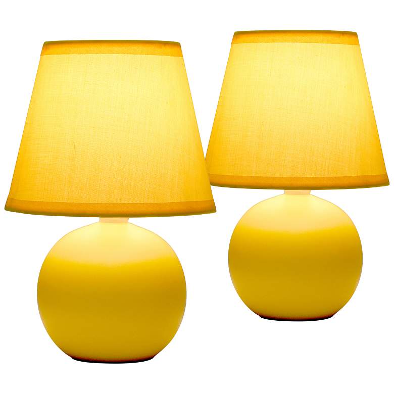 Image 2 Creekwood Home Nauru 8 3/4 inchH Yellow Table Lamps Set of 2