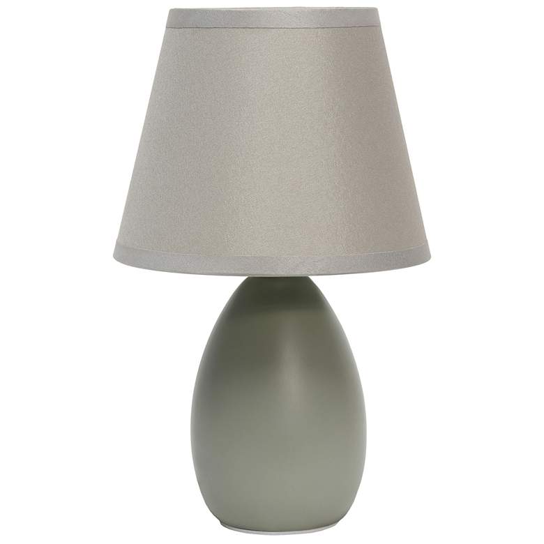 Image 1 Creekwood Home Nauru 9.45 inch Petite Ceramic Oblong Table Lamp, Gray