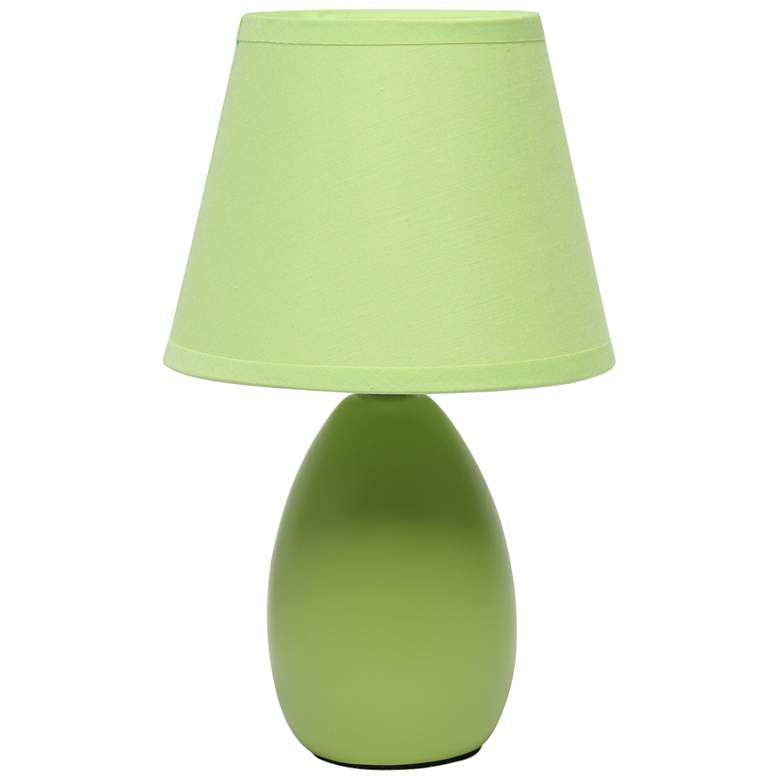 Image 1 Creekwood Home Nauru 9.45" Petite Ceramic Oblong Table Lamp, Green