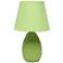 Creekwood Home Nauru 9.45" Petite Ceramic Oblong Table Lamp, Green