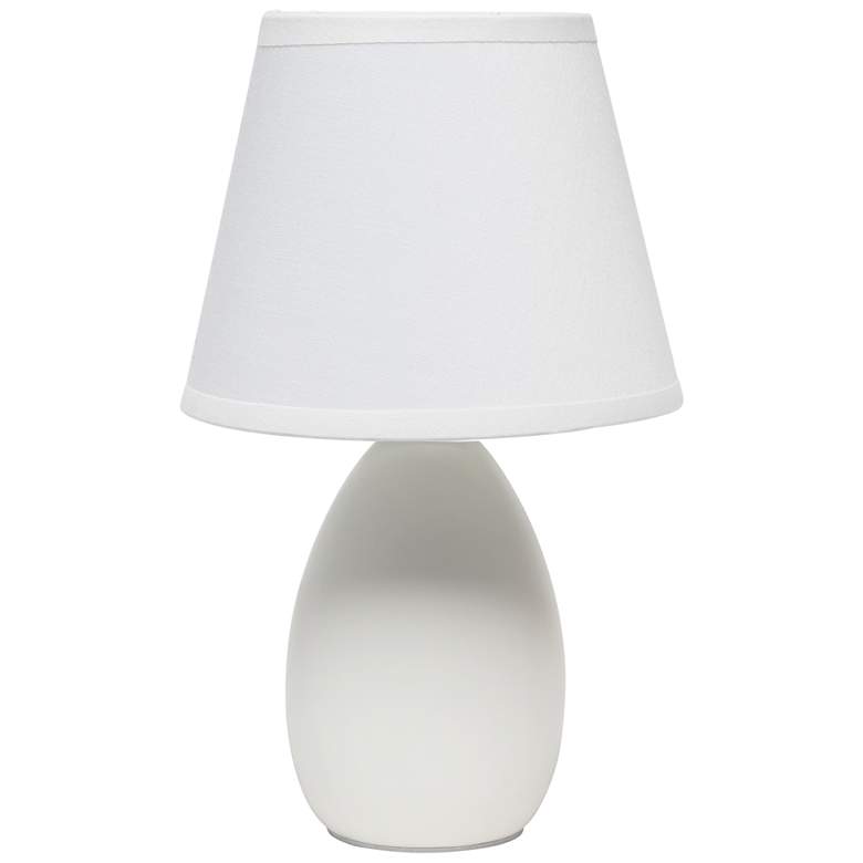Image 1 Creekwood Home Nauru 9.45" Petite Ceramic Oblong Table Lamp, Off White
