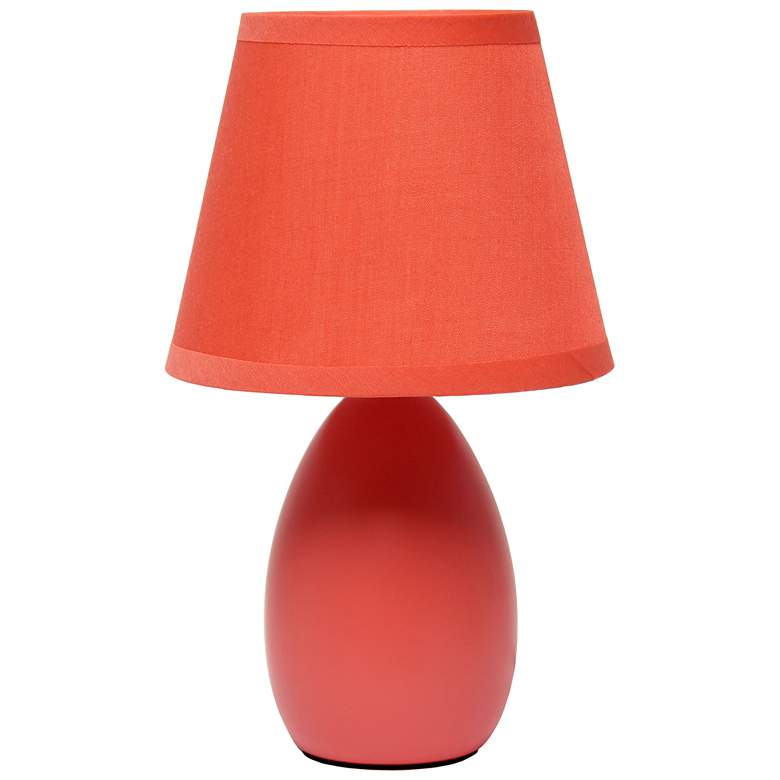 Image 1 Creekwood Home Nauru 9.45" Petite Ceramic Oblong Table Lamp, Orange