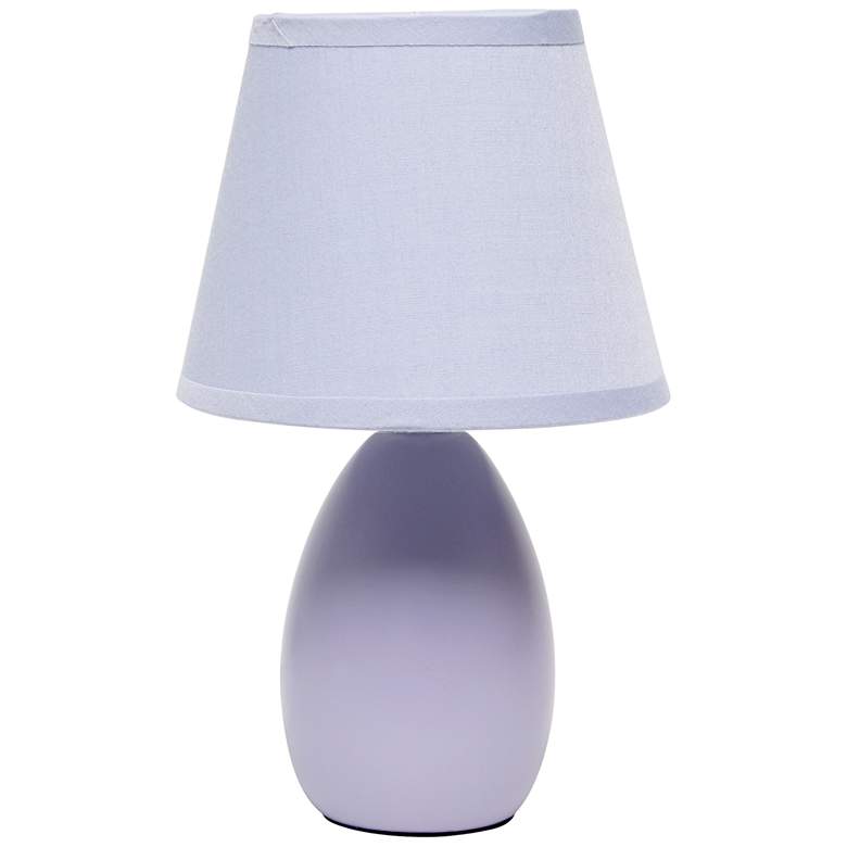Image 1 Creekwood Home Nauru 9.45 inch Petite Ceramic Oblong Table Lamp, Purple