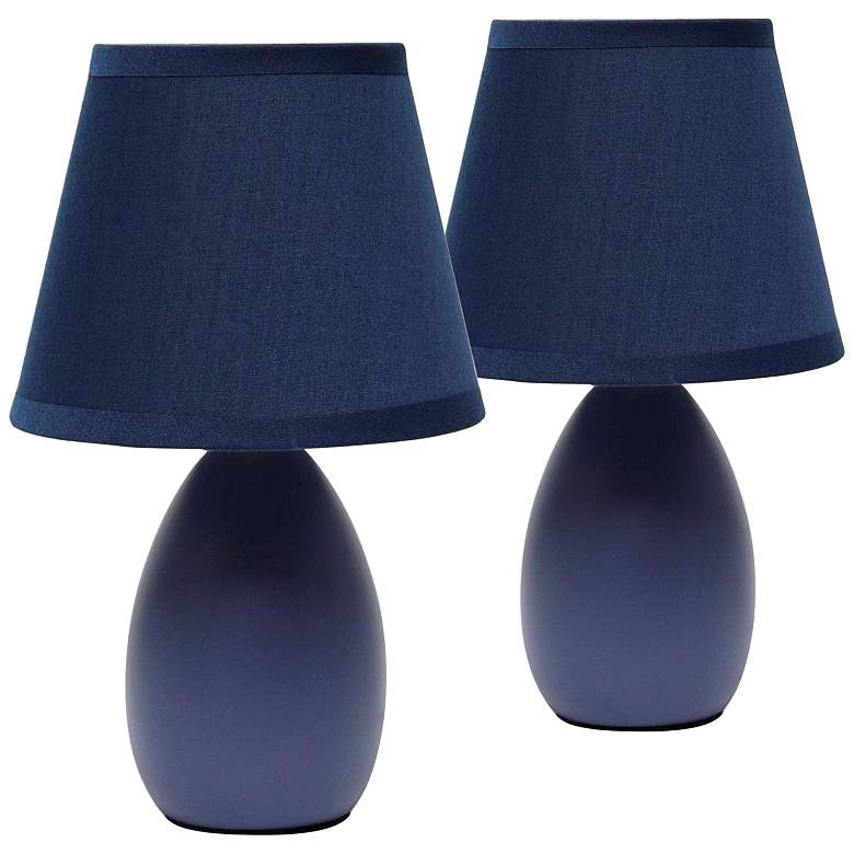 Image 1 Creekwood Home Nauru 9 1/2 inch High Blue Table Lamps Set of 2