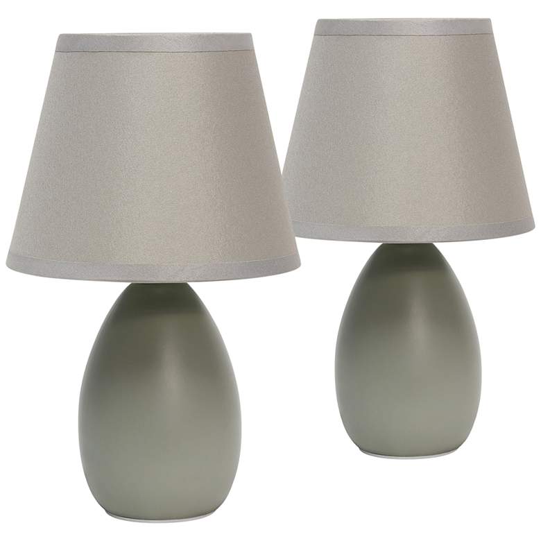 Image 1 Creekwood Home Nauru 9 1/2 inch High Gray Table Lamps Set of 2